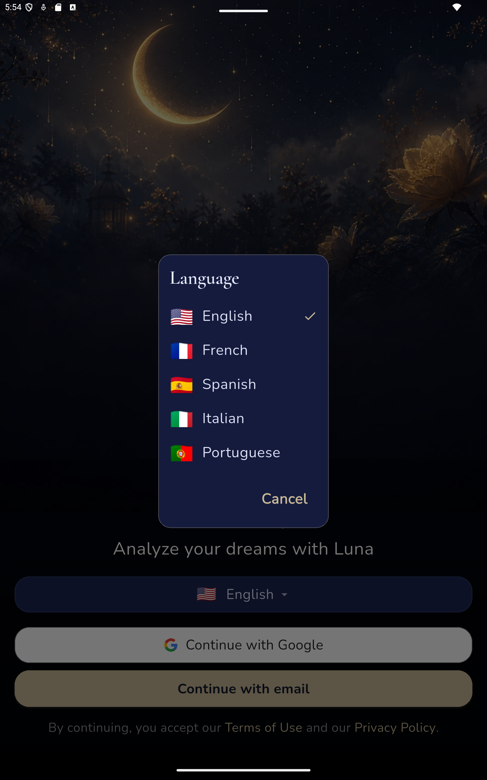 Sign in & language